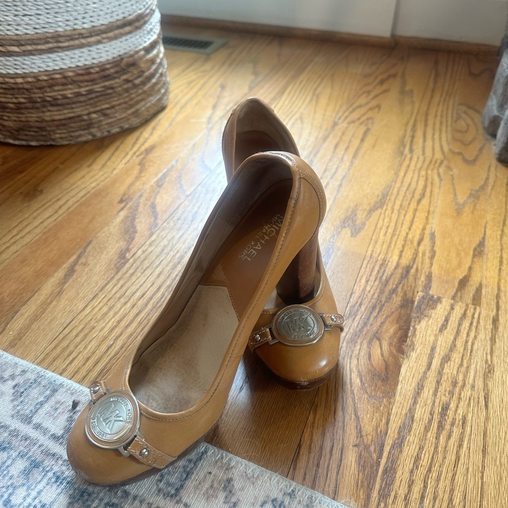 Michael Kors Women's Brown Heels with Logo Accent